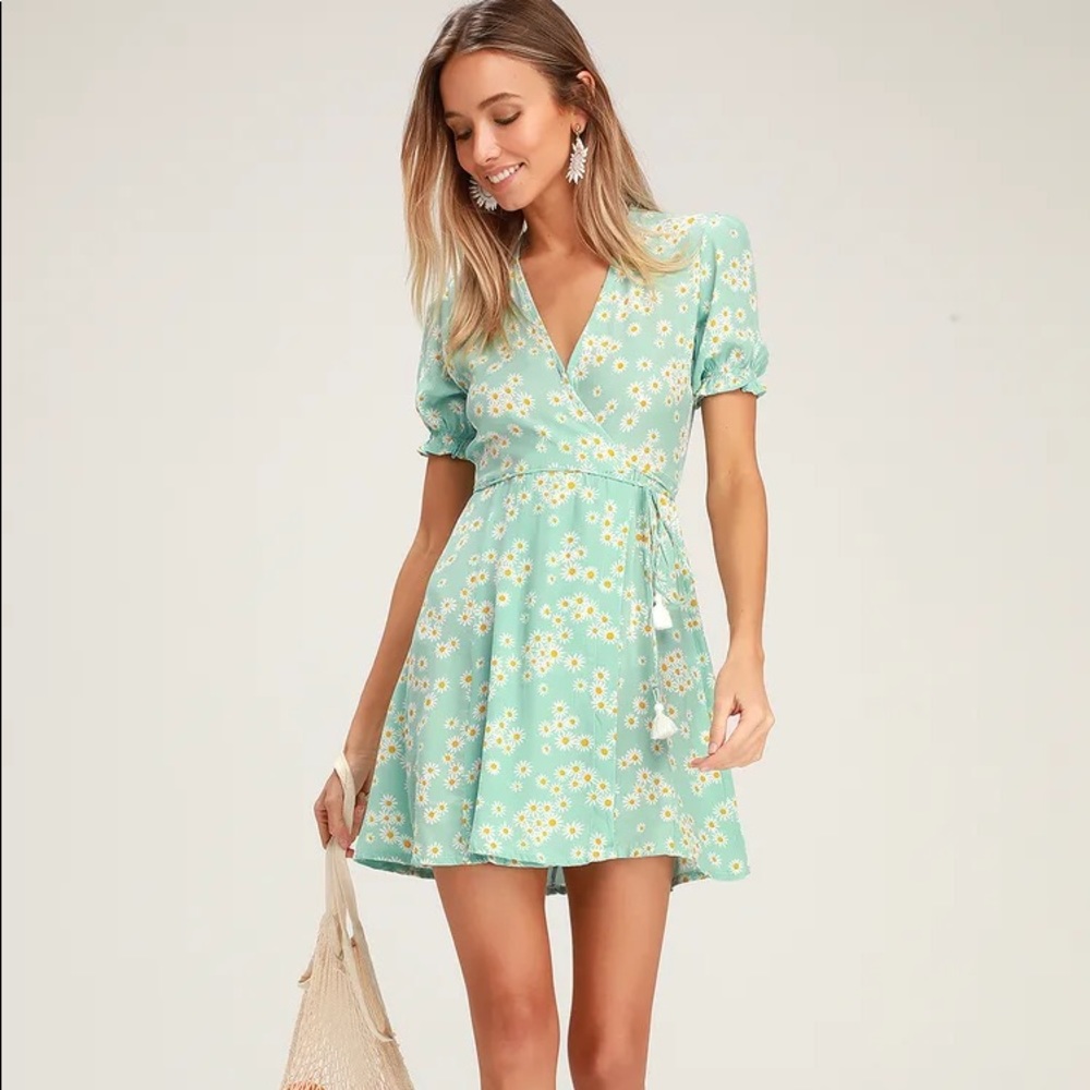 Faithfull the Brand Mira Mint Wrap Dress
